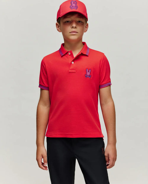 PSYCHO BUNNY POLO KENDRICK PARA NIÑO NIÑO ROJO KT0100064610