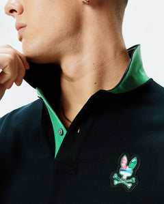 POLO M/C PSYCHO BUNNY PARA HOMBRE COLOR NEGRO MT0100186001