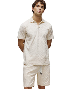 PSYCHO BUNNY POLO JERSEY JACQUARD JOSH PARA CABALLERO HOMBRE BEIGE MT0100144250
