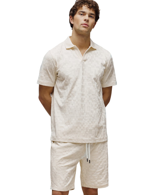 PSYCHO BUNNY POLO JERSEY JACQUARD JOSH PARA CABALLERO HOMBRE BEIGE MT0100144250