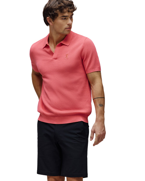 PSYCHO BUNNY POLO CON TEXTURA DE BURBUJA DEVON PARA CABALLERO HOMBRE ROJO MT0100169656
