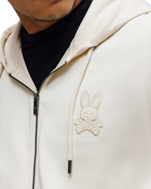 PSYCHO BUNNY SUDADERA CON CAPUCHA Y CREMALLERA BARRY PARA CABALLERO HOMBRE BEIGE MT0500176250