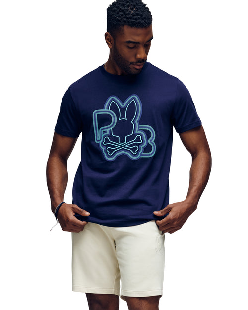PSYCHO BUNNY CAMISETA HOMBRE CUELLO REDONDO AZUL
