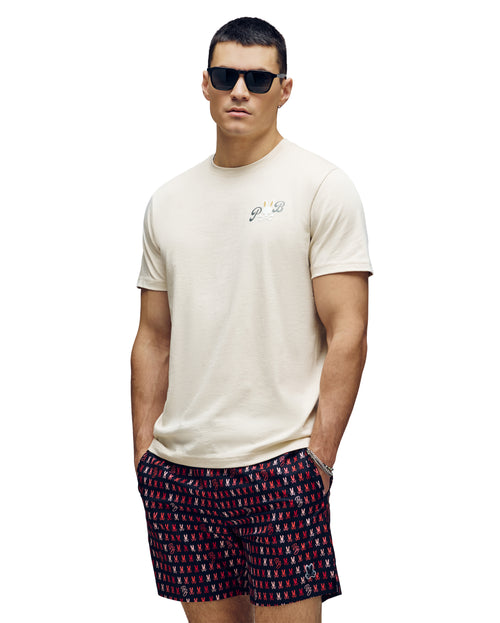 PSYCHO BUNNY CAMISETA HOMBRE CUELLO REDONDO BEIGE