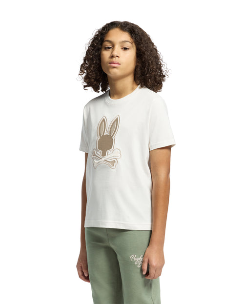 PSYCHO BUNNY CAMISETA NIÑO CUELLO REDONDO BEIGE