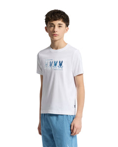 PSYCHO BUNNY CAMISETA NIÑO CUELLO REDONDO BLANCO