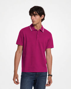 Sueter Logo Rib Ss Polo Morado Para Hombre Michael Kors