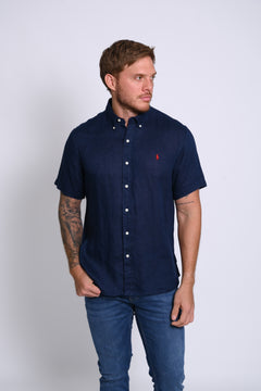 RALPH LAUREN CAMISA MANGA CORTA HOMBRE AZUL