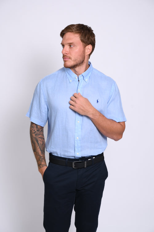 RALPH LAUREN CAMISA MANGA CORTA HOMBRE AZUL