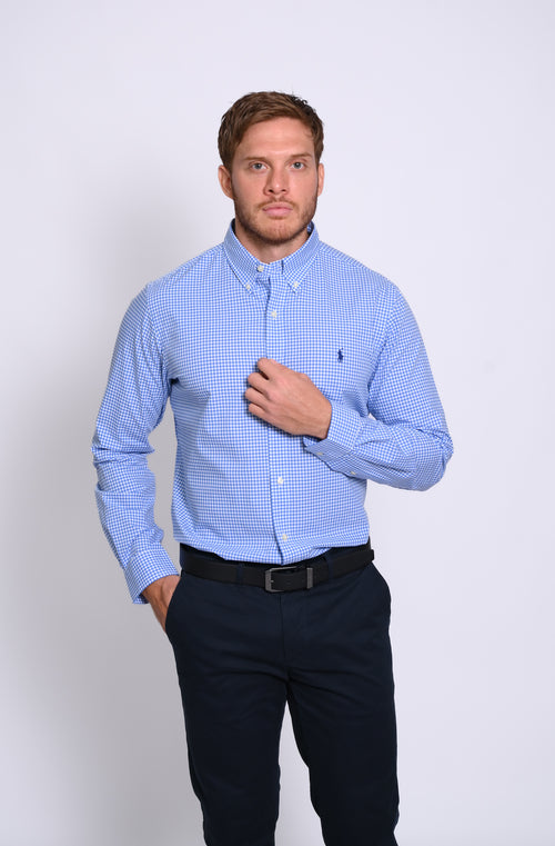 RALPH LAUREN CAMISA MANGA LARGA HOMBRE AZUL