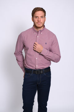 RALPH LAUREN CAMISA MANGA LARGA HOMBRE ROJO