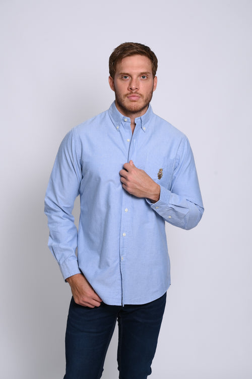 RALPH LAUREN CAMISA MANGA LARGA HOMBRE AZUL