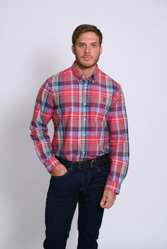 RALPH LAUREN CAMISA MANGA LARGA HOMBRE ROJO