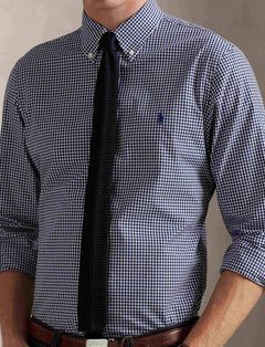 ralph lauren camisa manga larga hombre azul