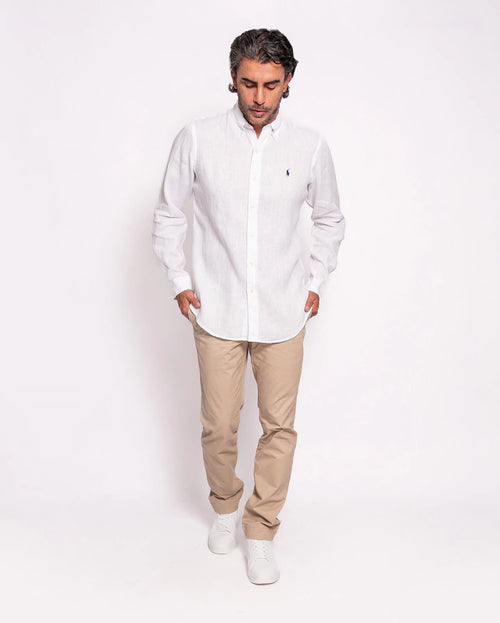 RALPH LAUREN CAMISA MANGA LARGA HOMBRE BLANCO