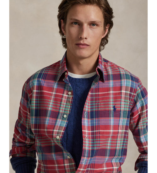 ralph lauren camisa manga larga hombre rojo