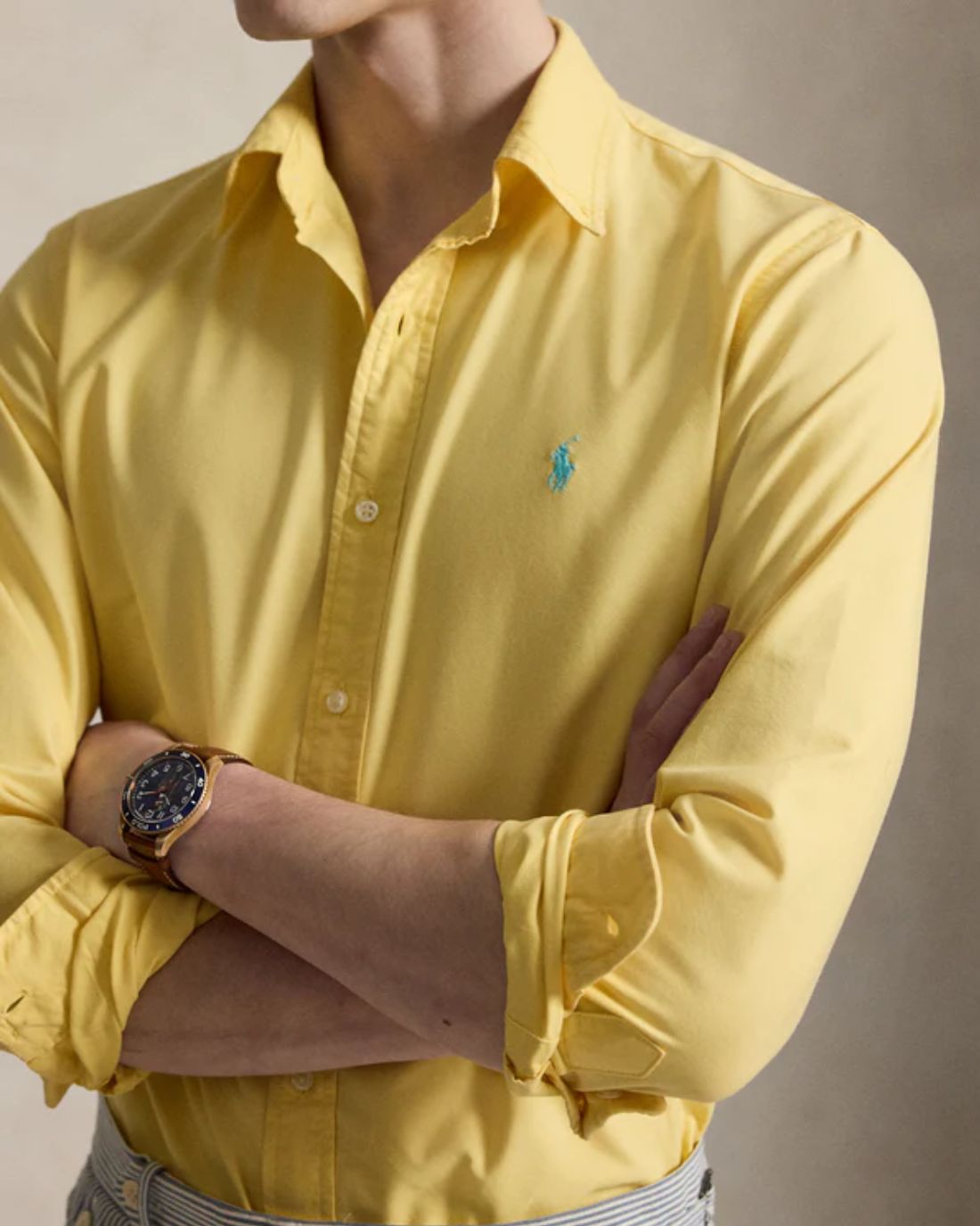 Camisa Manga Larga Cubdppcs-Long Sleeve-Sport Shirt Ralph Lauren Para Hombre De Color Amarillo