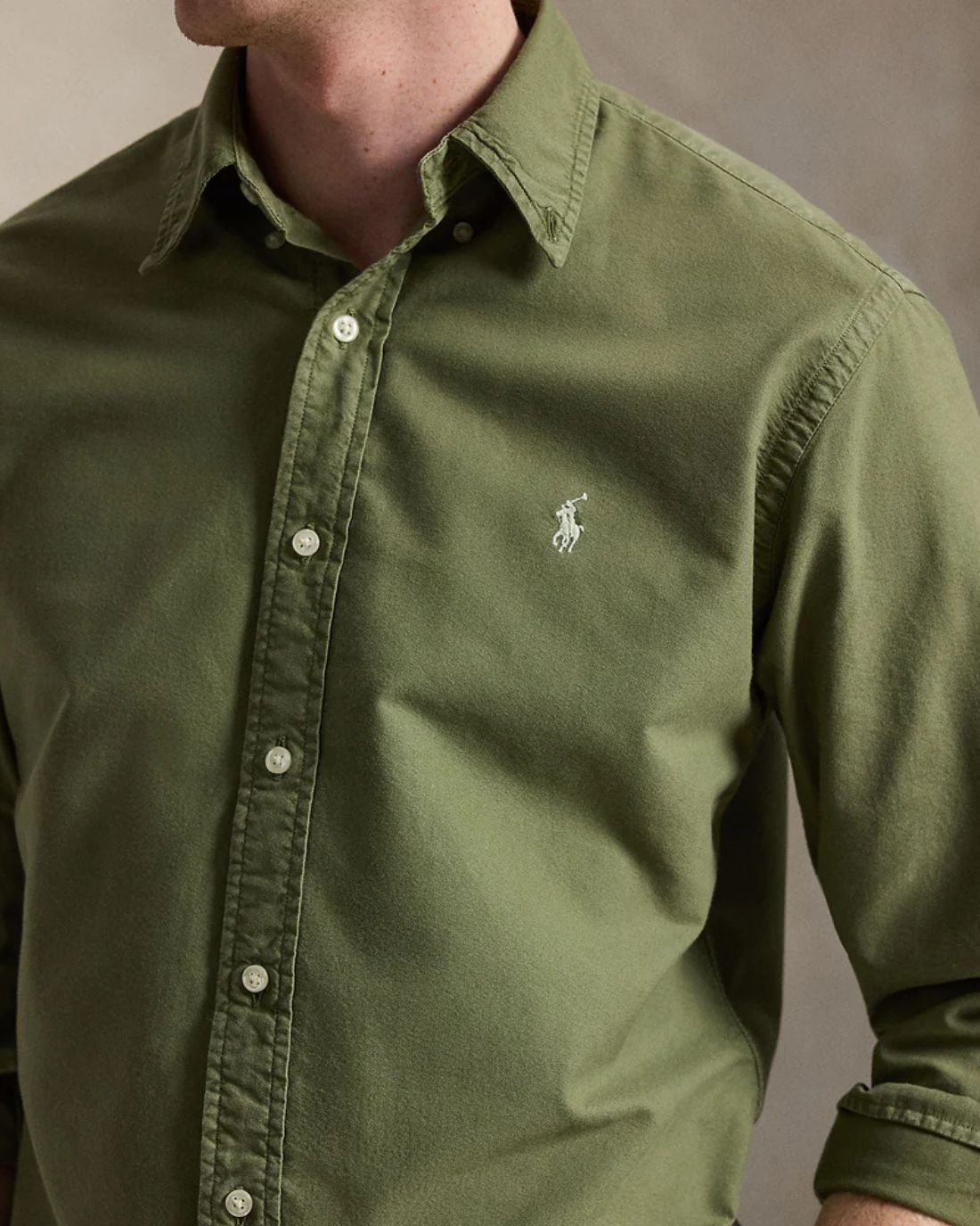 Camisa Manga Larga Cubdppcs-Long Sleeve-Sport Shirt Ralph Lauren Para Hombre De Color Verde