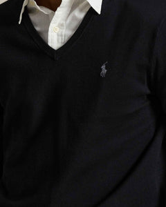 Sueter Ls Sf Vn Pp-Long Sleeve-Sweater Ralph Lauren Para Hombre De Color Negro