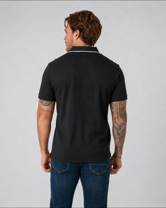Sueter Logo Rib Ss Polo Negro Para Hombre Michael Kors