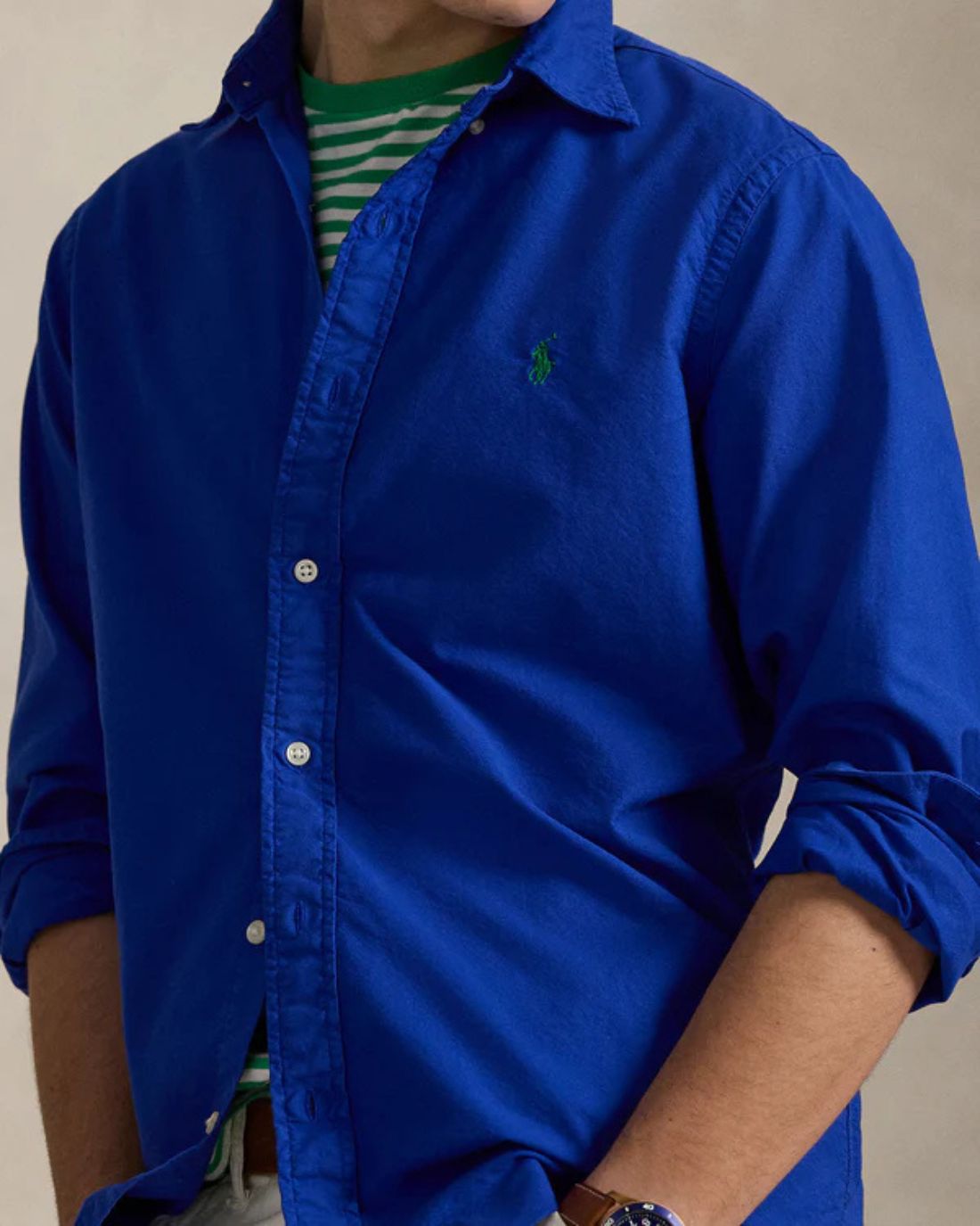 Camisa Manga Larga Cubdppcs-Long Sleeve-Sport Shirt Ralph Lauren Para Hombre De Color Azul