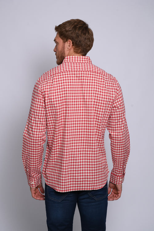 NAUTICA CAMISA MANGA LARGA DE HOMBRE ROJO