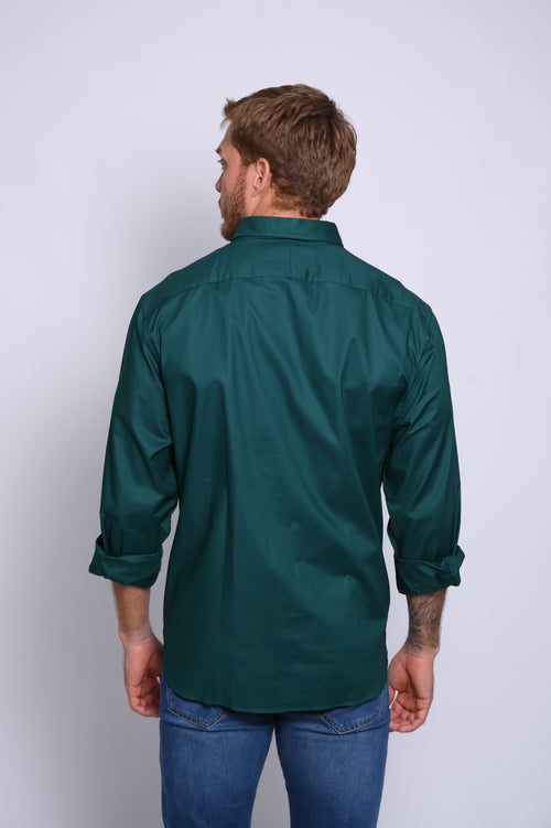 NAUTICA CAMISA MANGA LARGA DE HOMBRE VERDE