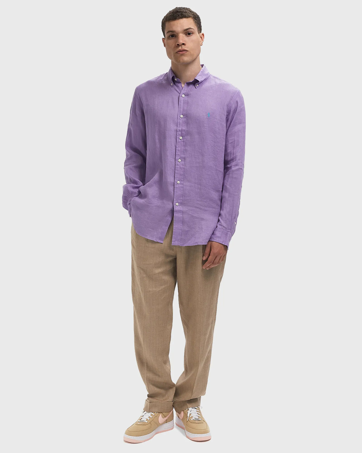 CAMISA M/L RALPH LAUREN HOMBRE AIX LAVENDER 710966294028