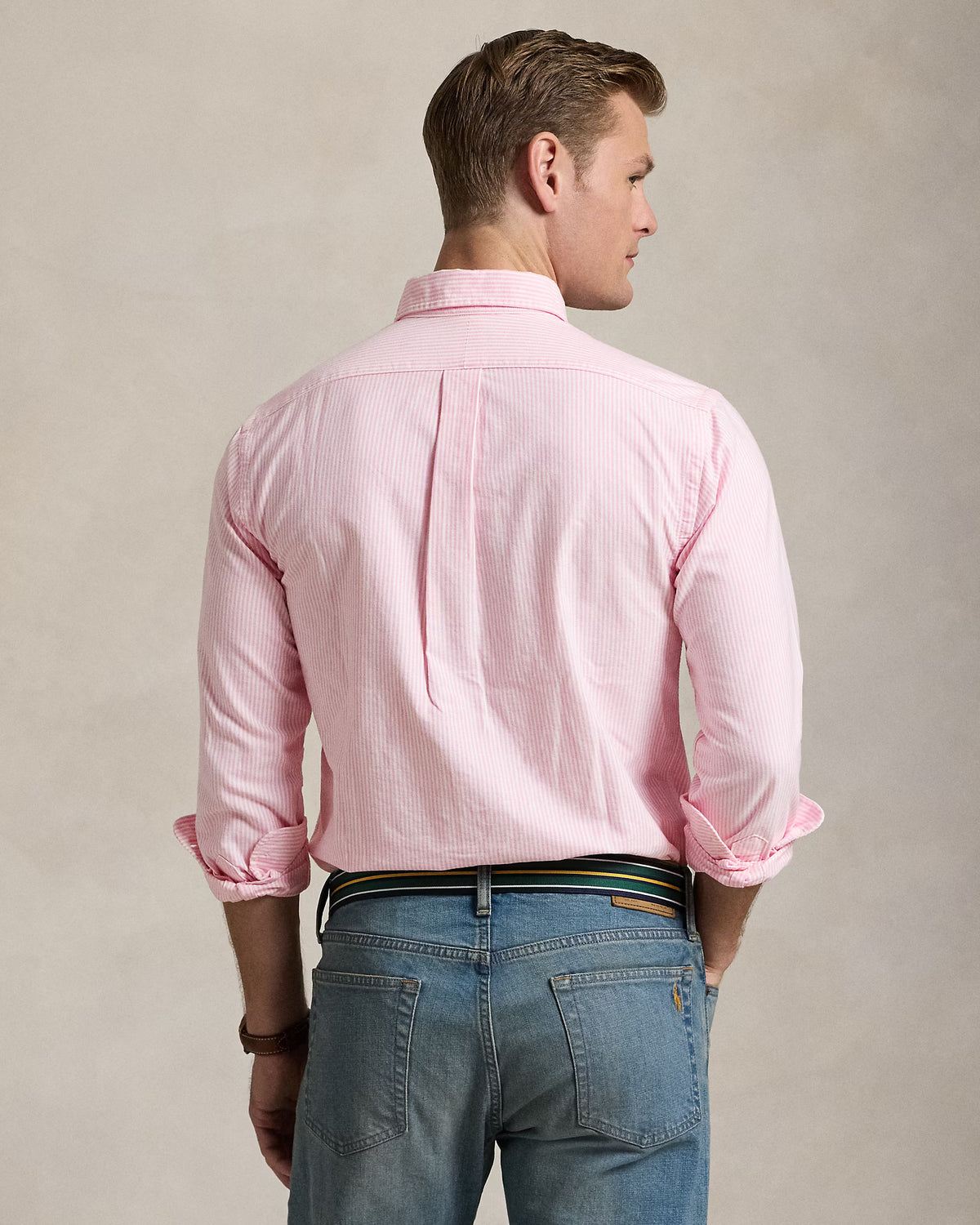CAMISA M/L RALPH LAUREN HOMBRE NEW ROSE/WHITE 710953704001