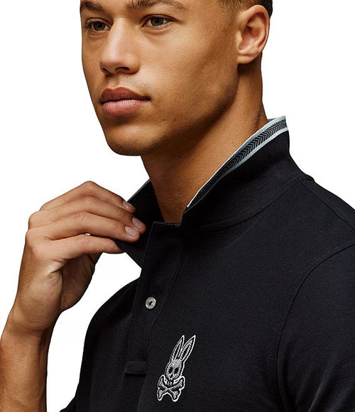 PSYCHO BUNNY CAMISETA TIPO POLO HOMBRE NEGRO