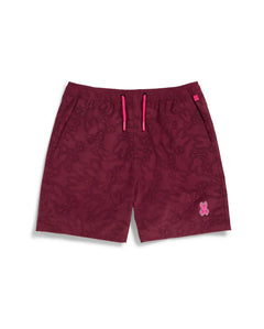 psycho bunny pantaloneta de baño niño hidrocrómico rojo