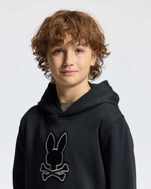 psycho bunny sudadera niño con capucha negro