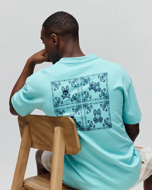 T-SHIRT PSYCHO BUNNY PARA HOMBRE COLOR AZUL MT0200233409
