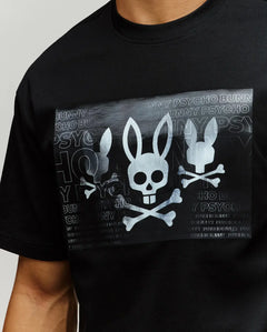 PSYCHO BUNNY CAMISETA HOLGADA ESTAMPADA JARVIS PARA CABALLERO HOMBRE NEGRO MT0200332001
