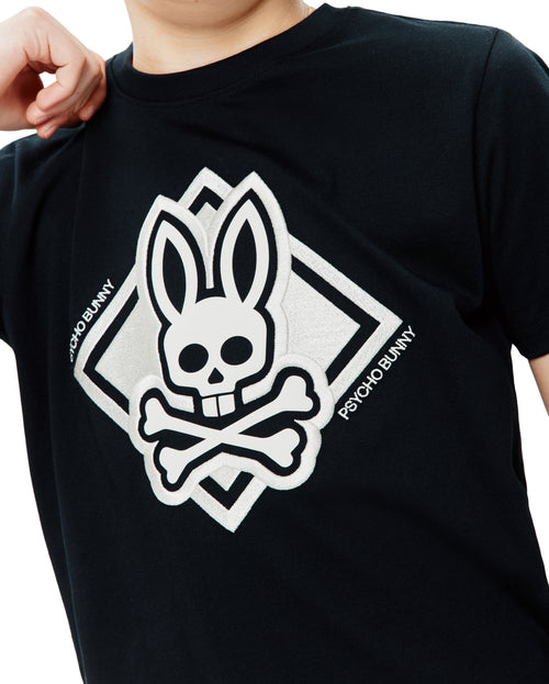 T-SHIRT PSYCHO BUNNY PARA NIÑO COLOR NEGRO KT0200184001