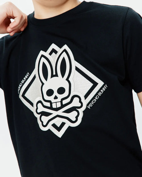 T-SHIRT PSYCHO BUNNY PARA NIÑO COLOR NEGRO KT0200188001