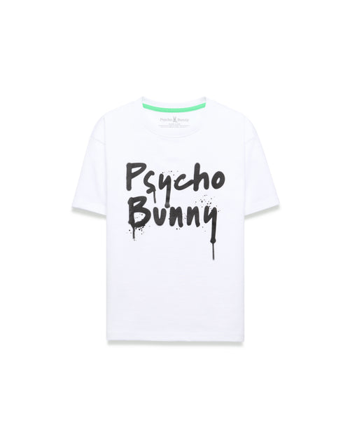 T-SHIRT PSYCHO BUNNY PARA NIÑO COLOR BLANCO KT0200199100