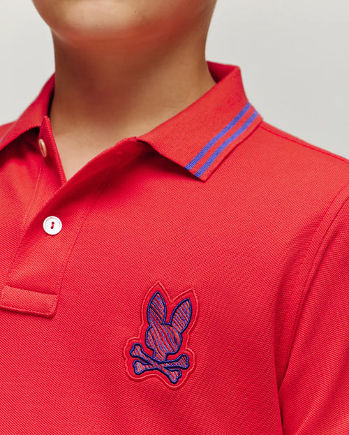 PSYCHO BUNNY POLO KENDRICK PARA NIÑO NIÑO ROJO KT0100064610