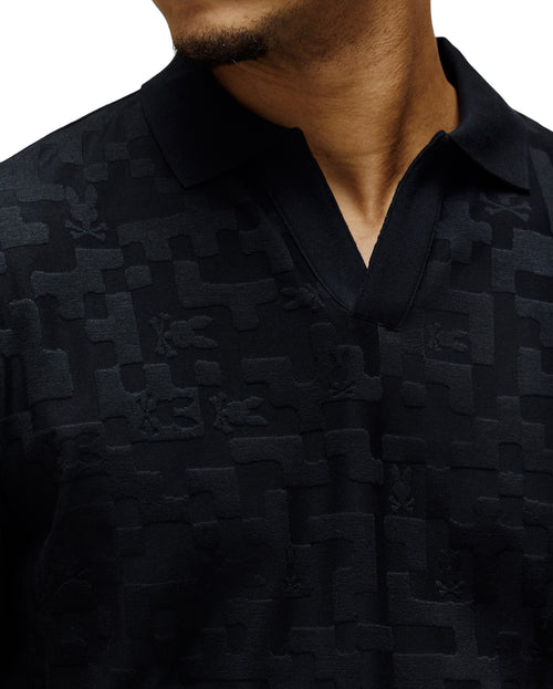 PSYCHO BUNNY POLO JERSEY JACQUARD JOSH PARA CABALLERO HOMBRE NEGRO MT0100144001