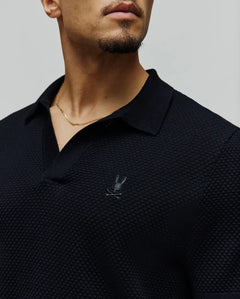 PSYCHO BUNNY POLO PUNTO BURBUJA DEVON PARA CABALLERO HOMBRE NEGRO MT0100169001