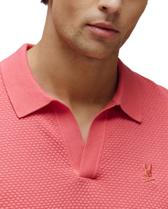 PSYCHO BUNNY POLO CON TEXTURA DE BURBUJA DEVON PARA CABALLERO HOMBRE ROJO MT0100169656