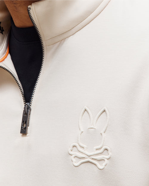 PSYCHO BUNNY SUDADERA CON 1/4 DE CREMALLERA NEV PARA CABALLERO HOMBRE BEIGE MT0500119250