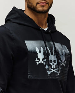 PSYCHO BUNNY SUDADERA CON CAPUCHA JARVOS PARA CABALLERO HOMBRE NEGRO MT0500168001
