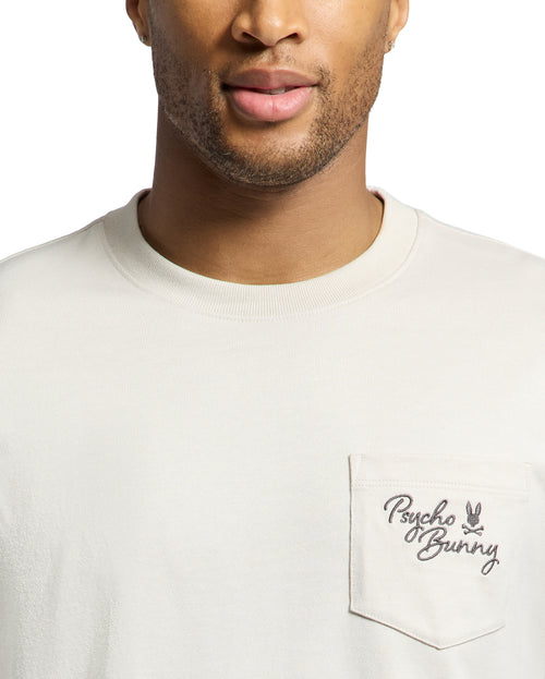 PSYCHO BUNNY CAMISETA HOMBRE CUELLO REDONDO BEIGE