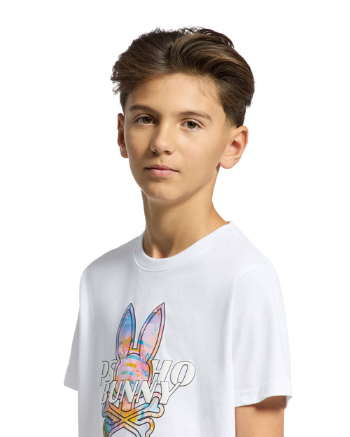 PSYCHO BUNNY CAMISETA NIÑO CUELLO REDONDO BLANCO