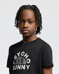 PSYCHO BUNNY CAMISETA NIÑO CUELLO REDONDO NEGRO