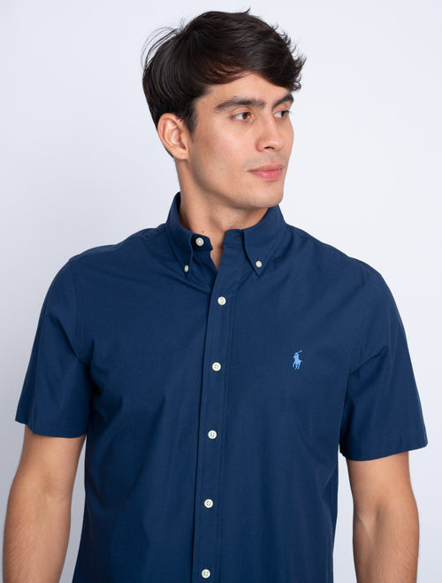 RALPH LAUREN CAMISA MANGA CORTA HOMBRE AZUL