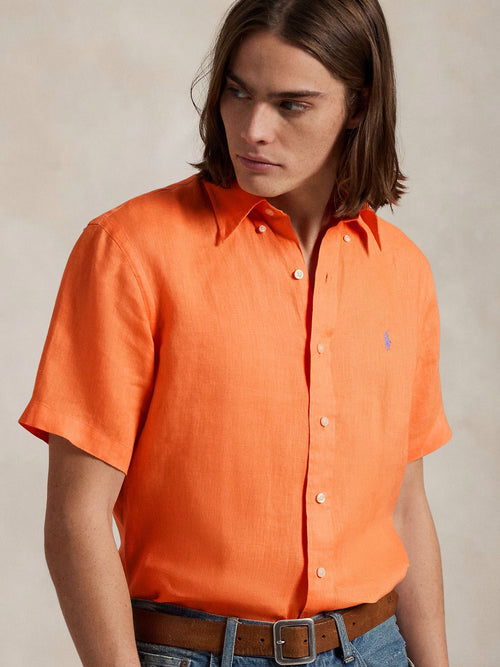 RALPH LAUREN CAMISA MANGA CORTA HOMBRE NARANJA