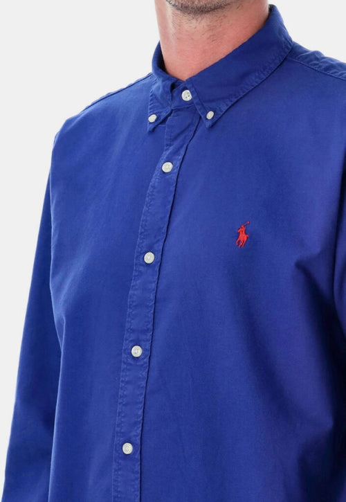 ralph lauren camisa manga larga hombre azul