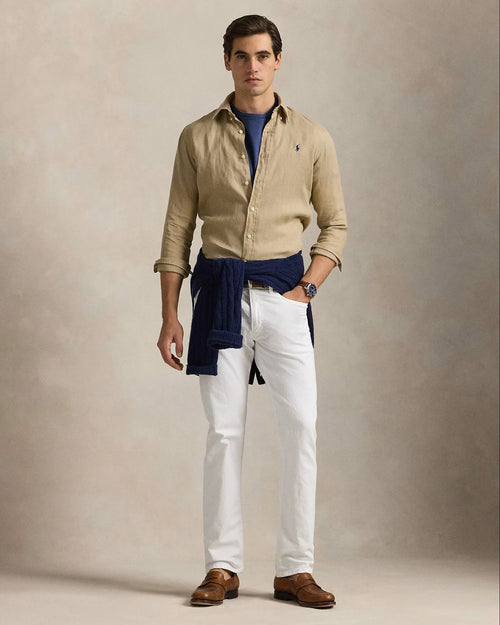 RALPH LAUREN CAMISA MANGA LARGA HOMBRE BEIGE